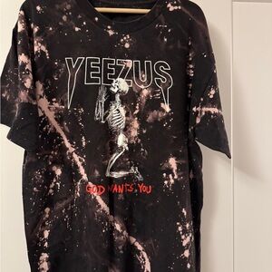 Yeezus YE Kanye Graphic Tee in Black and Pink tie dye XL YEEZUS